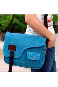 Men's Canvas Messenger Shoulder Bag Blue/Brown/Black