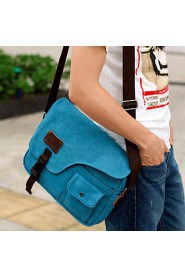 Men's Canvas Messenger Shoulder Bag Blue/Brown/Black