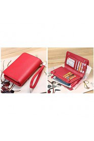 Women's Genuine Leather Short Wallets Wristlets Coin Case Purse For iphone 4/5 /6