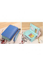 Women's Genuine Leather Short Wallets Wristlets Coin Case Purse For iphone 4/5 /6