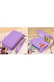 Women's Genuine Leather Short Wallets Wristlets Coin Case Purse For iphone 4/5 /6