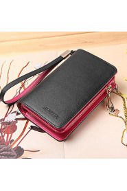 Women's Genuine Leather Short Wallets Wristlets Coin Case Purse For iphone 4/5 /6