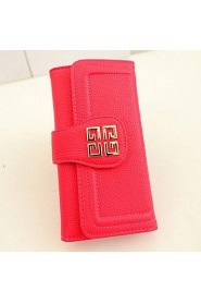 Women PU Tri fold Clutch / Wallet / Card & ID Holder Pink / Gold / Red / Black