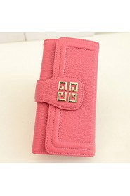 Women PU Tri fold Clutch / Wallet / Card & ID Holder Pink / Gold / Red / Black