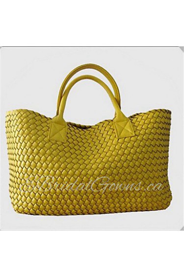 Women Outdoor PU Tote Yellow