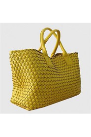 Women Outdoor PU Tote Yellow