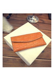 Women PU Bi fold Checkbook Wallet Multi color