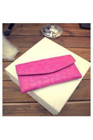 Women PU Bi fold Checkbook Wallet Multi color