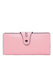 Women's PU Long Wallet/Card/Clutch bag Black/Pink