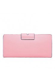 Women's PU Long Wallet/Card/Clutch bag Black/Pink