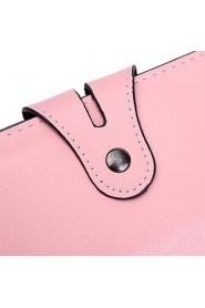 Women's PU Long Wallet/Card/Clutch bag Black/Pink