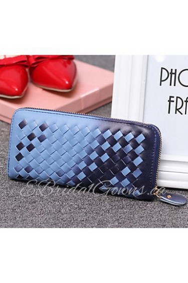 Women PU Bi fold Checkbook Wallet Multi color