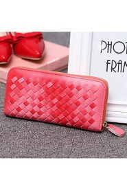 Women PU Bi fold Checkbook Wallet Multi color