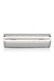 Handbags/ Clutches In Silver Satin With Crystal/Rhinestone