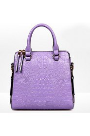 Women PU / Patent Leather Barrel Shoulder Bag / Tote White / Purple / Blue / Yellow / Red / Black