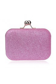 Women Polyester / Metal Minaudiere Clutch / Evening Bag Pink / Blue / Gold / Silver / Black