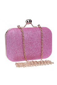 Women Polyester / Metal Minaudiere Clutch / Evening Bag Pink / Blue / Gold / Silver / Black