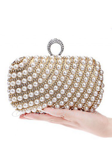 Women Metal Minaudiere Evening Bag Gold / Silver / Black