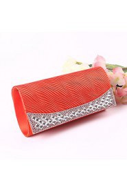 Women Satin Minaudiere Shoulder Bag / Clutch / Evening Bag / Wristlet Blue / Gold / Orange / Red / Silver / Black