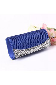 Women Satin Minaudiere Shoulder Bag / Clutch / Evening Bag / Wristlet Blue / Gold / Orange / Red / Silver / Black