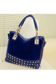 Women PU Doctor Tote Blue / Black