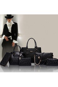 Women PU / Patent Leather Barrel Shoulder Bag / Tote White / Blue / Gold / Black