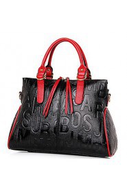 Women PU Shopper Shoulder Bag / Tote Blue / Red / Silver / Black