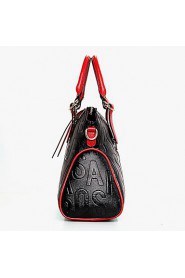 Women PU Shopper Shoulder Bag / Tote Blue / Red / Silver / Black