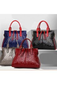 Women PU Shopper Shoulder Bag / Tote Blue / Red / Silver / Black