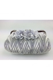 Women Silk Minaudiere Evening Bag Pink / Red / Silver / Black