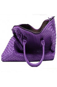 Women Outdoor PU Tote Purple / Blue / Black