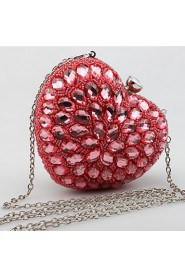 Women's Handmade The Heart shaped Luxury Glass Drill Evening Bag