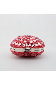 Women's Handmade The Heart shaped Luxury Glass Drill Evening Bag