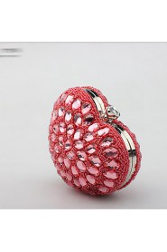 Women's Handmade The Heart shaped Luxury Glass Drill Evening Bag