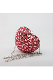 Women's Handmade The Heart shaped Luxury Glass Drill Evening Bag