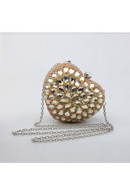 Women's Handmade The Heart shaped Luxury Glass Drill Evening Bag