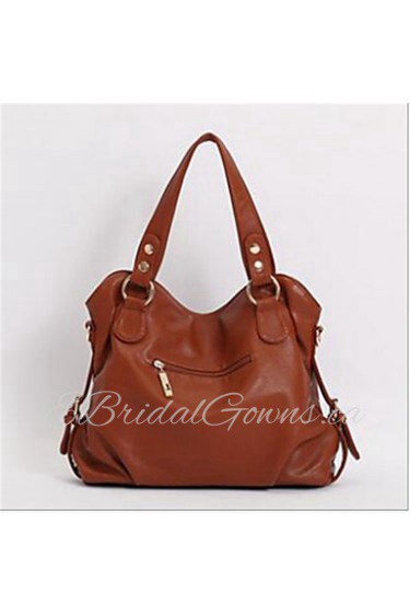 Women PU Sling Bag Shoulder Bag Brown