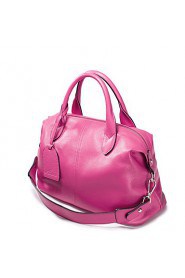 Real Genuine First Layer Leather Purse Satchel Shoulder Hand Bag Tote Weekender Pink