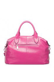 Real Genuine First Layer Leather Purse Satchel Shoulder Hand Bag Tote Weekender Pink