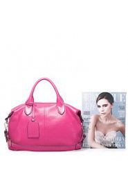 Real Genuine First Layer Leather Purse Satchel Shoulder Hand Bag Tote Weekender Pink