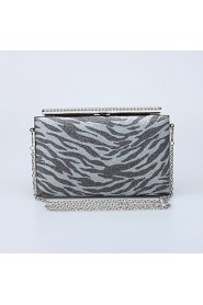 Women's Handmade Leopard Grain Diamonds Evening Bag