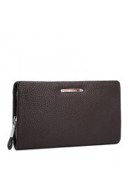 Men Cowhide Baguette Clutch / Wallet / Wristlet Brown / Black