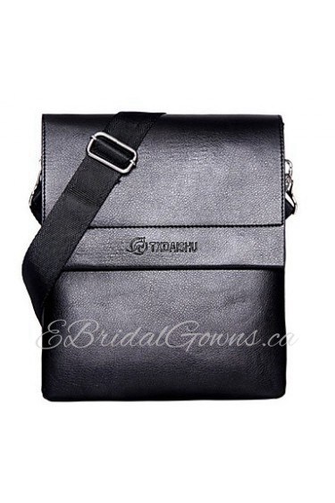 Men PU Messenger Shoulder Bag Brown / Black