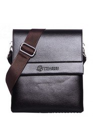 Men PU Messenger Shoulder Bag Brown / Black