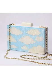 Women's Handmade The Blue Sky White Clouds Evening Bag