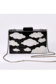 Women's Handmade The Blue Sky White Clouds Evening Bag