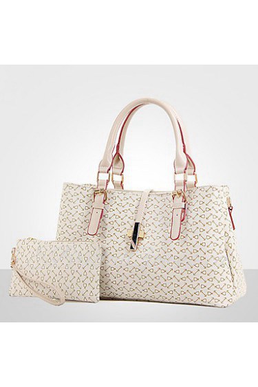 Women PU Weekend Bag Shoulder Bag / Tote / Clutch White / Pink / Blue / Brown