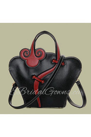 Women PU Barrel Shoulder Bag / Tote Red / Black