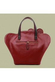 Women PU Barrel Shoulder Bag / Tote Red / Black