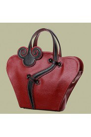 Women PU Barrel Shoulder Bag / Tote Red / Black